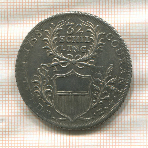 32 шиллинга. Любек 1758г