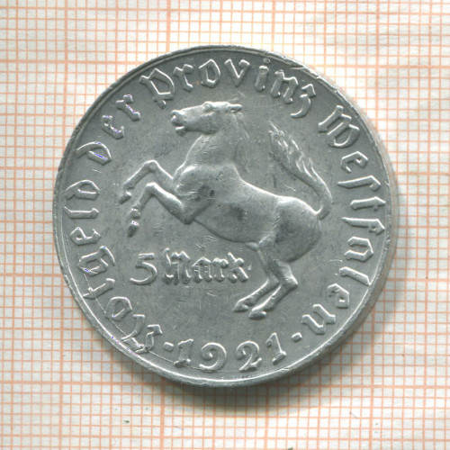 5 марок. Вестфалия 1921г