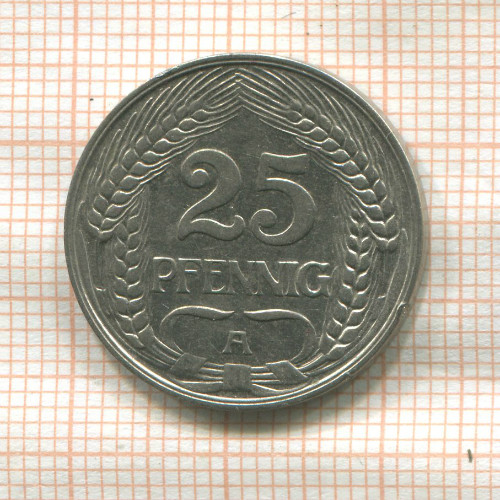 25 пфеннигов. Германия 1911г
