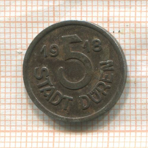 Нотгельд 5 пфеннигов. Германия. Дюрен