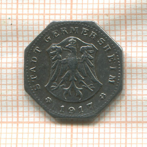 Нотгельд 5 пфеннигов. Германия. Гермерсхайм