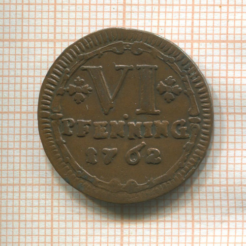 6 пфеннингов. Мюнстер 1762г