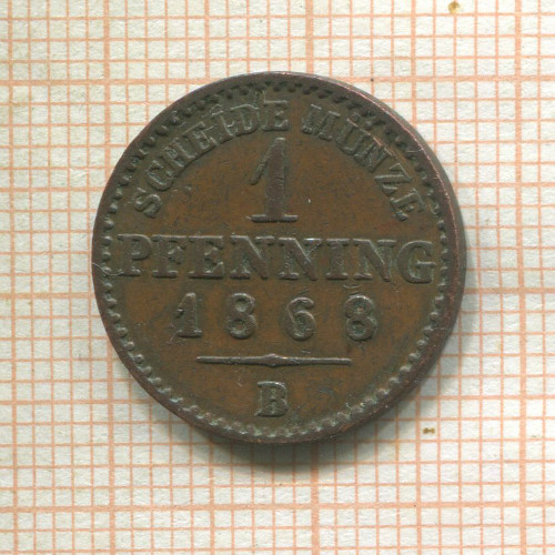 1 пфеннинг. Пруссия 1868г