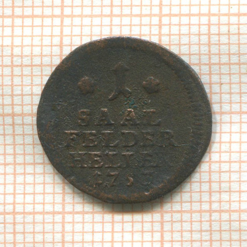 1 геллер. Саксен-Кобург-Заальфельд 1753г