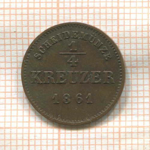 1/4 крейцера. Шварцбург-Рудольфштадт 1861г