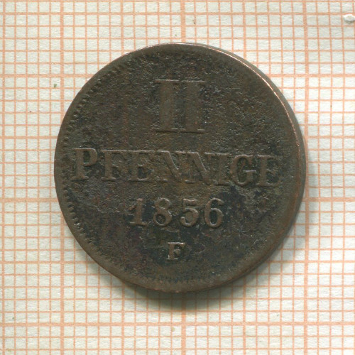 2 пфеннига. Саксен-Альтенбург 1856г