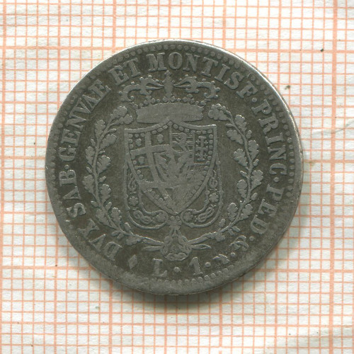 1 лира. Сардиния 1826г