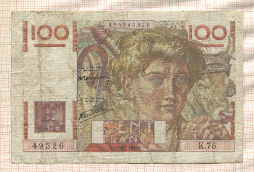 100 франков. Франция 1946г