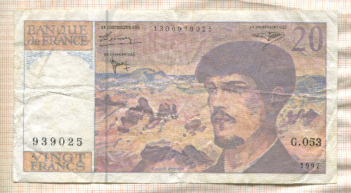20 франков. Франция 1997г