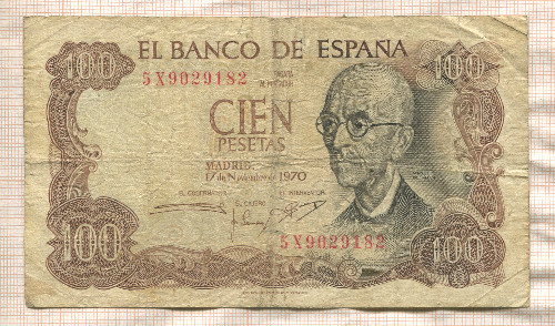 100 песет. Испания 1970г