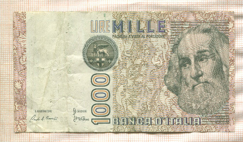1000 лир. Италия 1982г