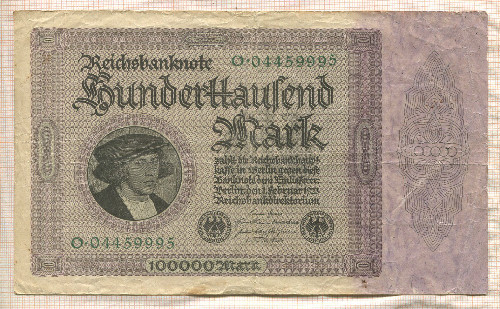 100000 марок. Германия 1923г
