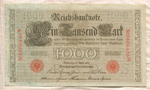 1000 марок. Германия 1910г