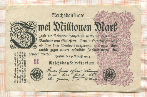 2000000 марок. Германия 1923г