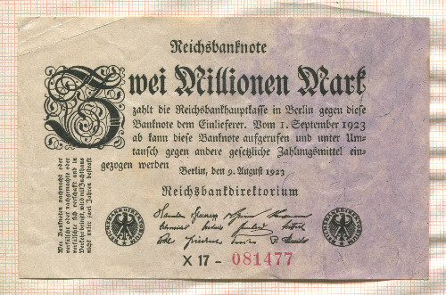 2000000 марок. Германия 1923г