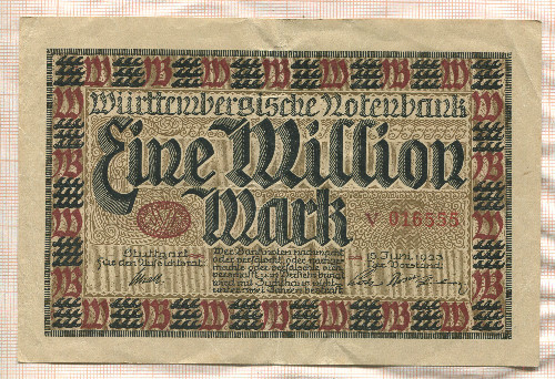 1000000 марок. Германия 1923г