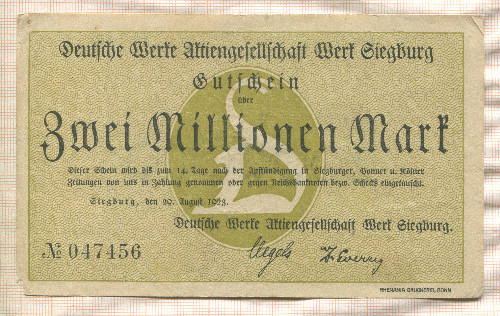 2000000 марок. Германия 1923г