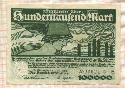 100000 марок. Германия 1923г