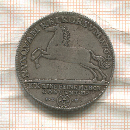 2/3 талера. Брауншвейг (снят подвес) 1764г