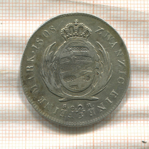 2/3 талера. Саксония-Курляндия 1808г