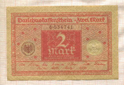 2 марки. Германия 1920г