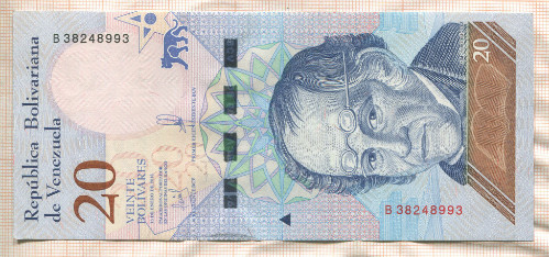 20 боливаров. Венесуэла 2018г