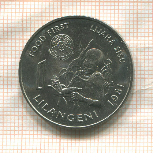 1 лилангени. Свазиленд. F.A.O. 1981г