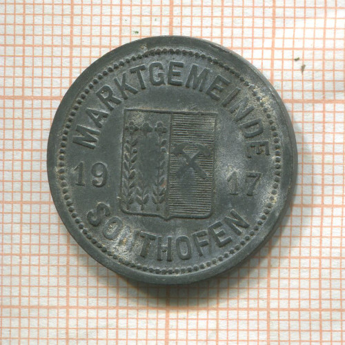 Нотгельд 50 пфеннигов. Германия. Зонтхофен