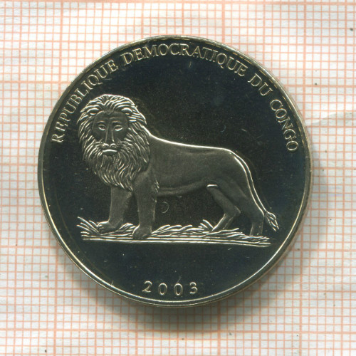 5 франков. Конго. ПРУФ 2003г