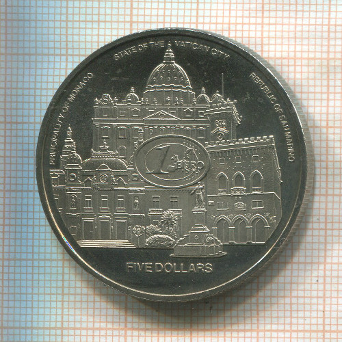 5 долларов. Либерия 2003г