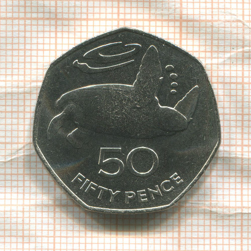 50 пенсов. Остров Св. Елены и острова Вознесения. F.A.O. 1984г