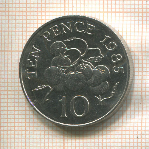 10 пенсов. Гернси. F.A.O. 1985г
