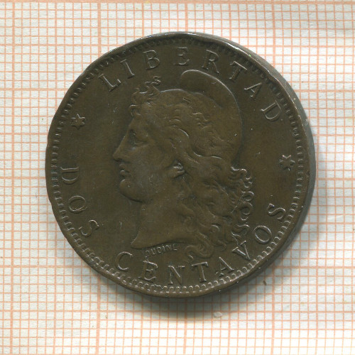 2 сентаво. Аргентина 1890г