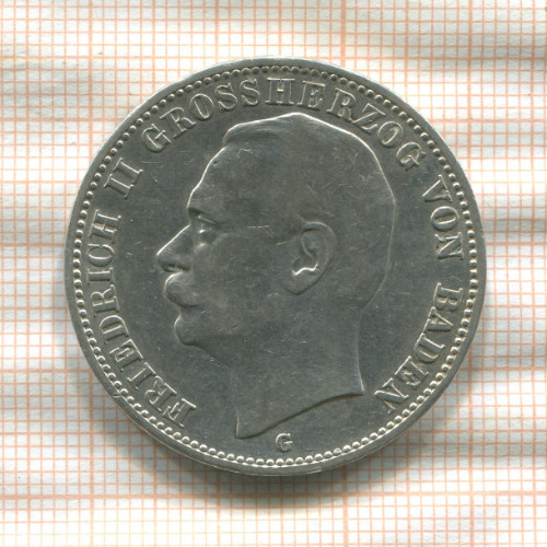 3 марки. Баден 1909г