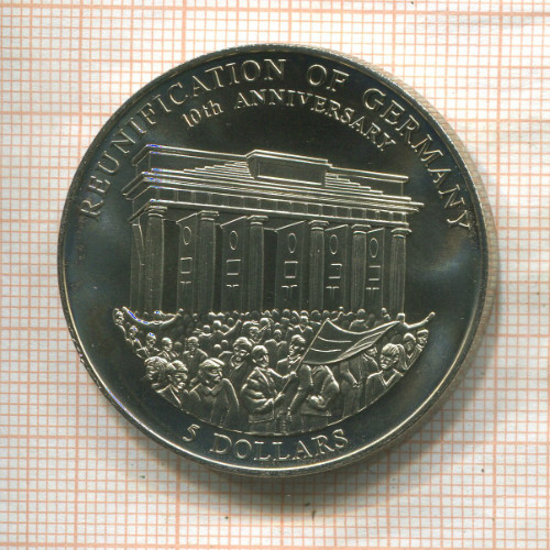 5 долларов. Либерия 2000г