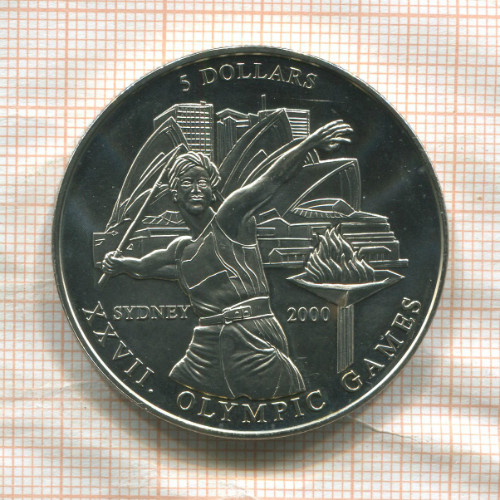 5 долларов. Либерия 2000г