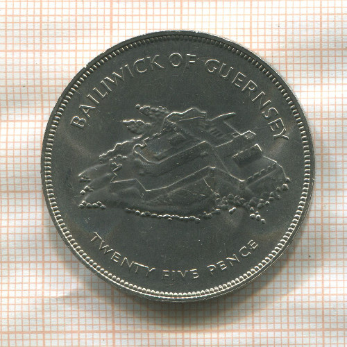 25 пенсов. Гернси 1977г