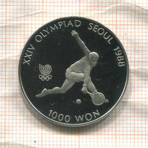 1000 вон. Южная Корея. ПРУФ 1987г
