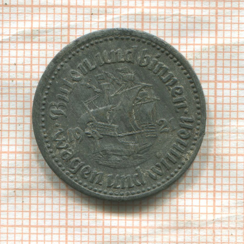 Нотгельд 50 пфеннигов. Германия. Бремен