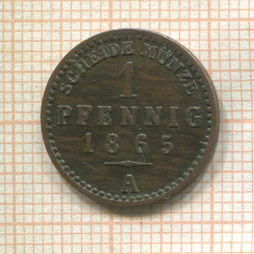 1 пфенниг. Саксен-Ваймар-Эйзенах 1865г
