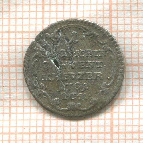 1 крейцер. Саксен-Майнинген 1781г