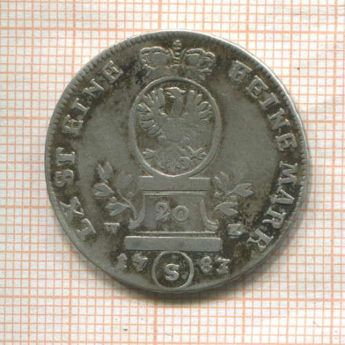 20 крейцеров. Бранденбург-Ансбах 1783г