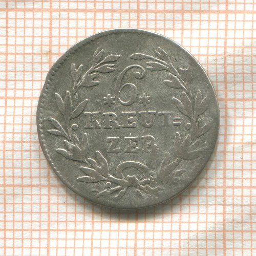 6 крейцеров. Баден 1816г
