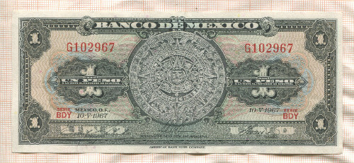 1 песо. Мексика 1967г