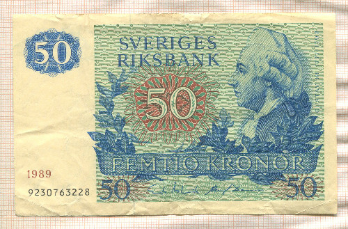 50 крон. Швеция 1989г