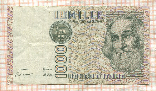 1000 лир. Италия 1982г