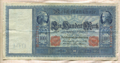 100 марок. Германия 1908г