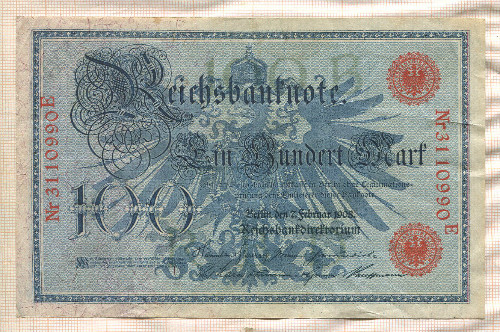 100 марок. Германия 1908г