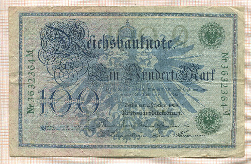 100 марок. Германия 1908г