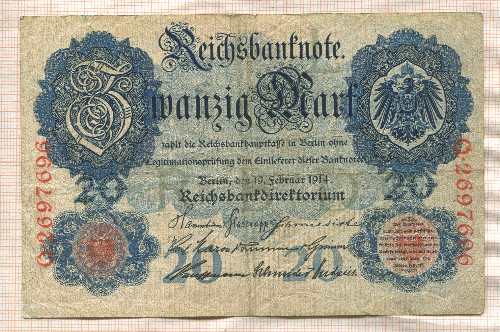 20 марок. Германия 1914г